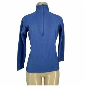 Patagonia XS Women Capilene Thermal Wght Zip-Neck Base Layer Top Slim Blue D41